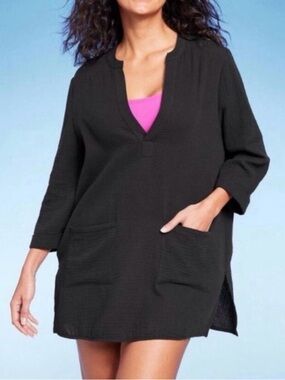 KONA SOL Gauze Pullover Cover-Up Sz M NWT